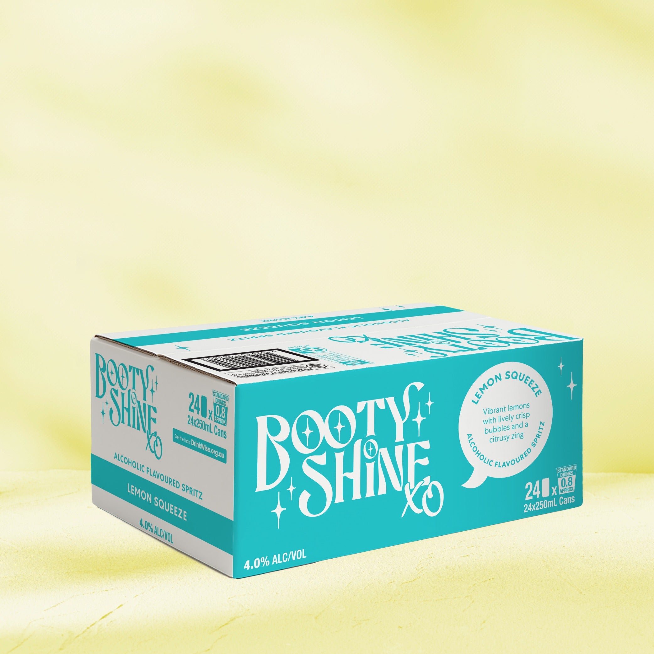 Booty Shine XO Lemon Squeeze Cans - 24 Pack